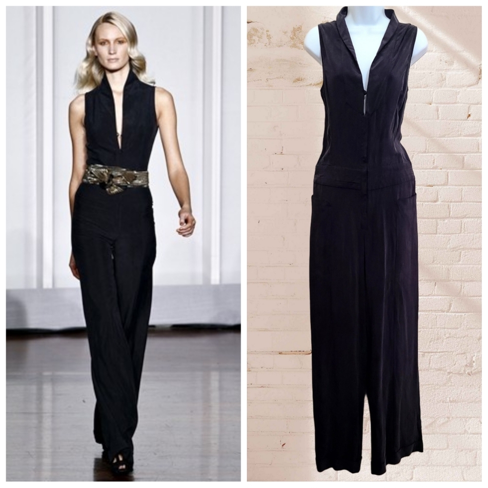 L' Wren Scott 2011 Serengeti Jumpsuit Runway Silk Jumpsuit RARE